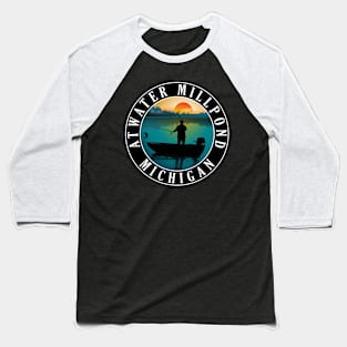 Atwater Millpond Fishing Michigan Sunset Baseball T-Shirt